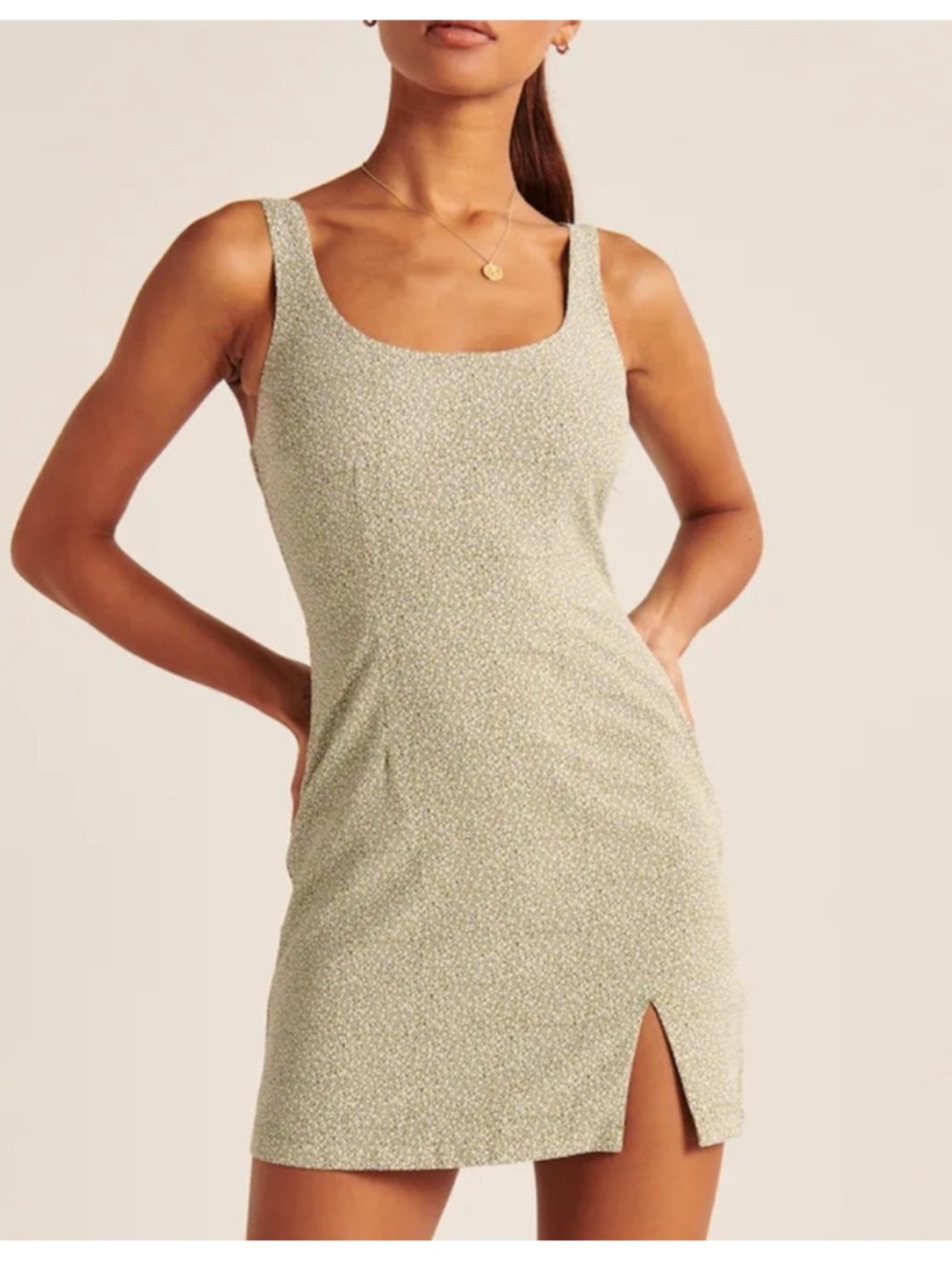 Abercrombie & Fitch 90s Slip Mini Dress Green Floral XS NEW
